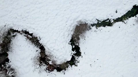 Dark river curve in white winter landscape The concept of contrast 스톡 동영상 327465252