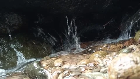 Dark River Flow with Light Reflection and Water Movement Stock Footage 330465507