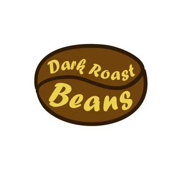 Dark roast beans label, caffeine drink sticker Stock Illustration