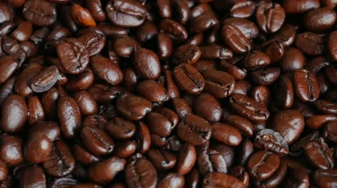 Dark roasted coffee beans Video stock 59507440