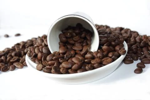 Dark roasted coffee beans Stock Photos