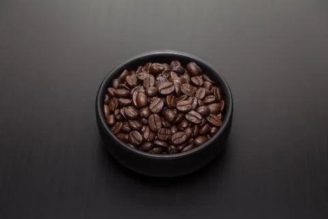 Dark roasted coffee beans Stock Photos