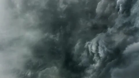 Dark rolling angry storm clouds looping ... | Stock Video | Pond5