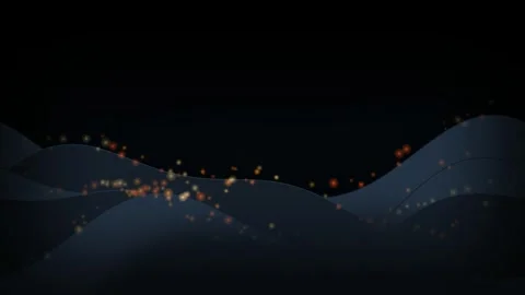 Dark rolling waves glowing bokeh seamless loop background Stock Footage 344231410