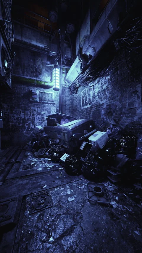 Dark Room Filled With Trash Stock Footage 273557560
