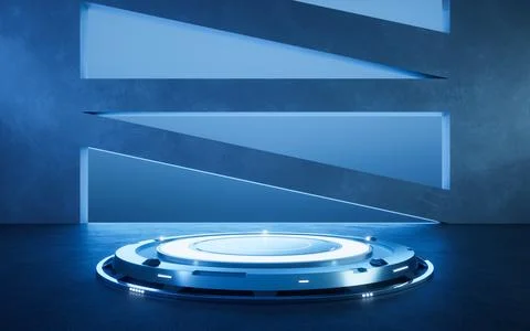 Dark room with geometry shape, 3d rendering. Stock Illustration