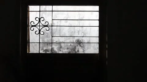 Dark room open window Stock Footage 312248918