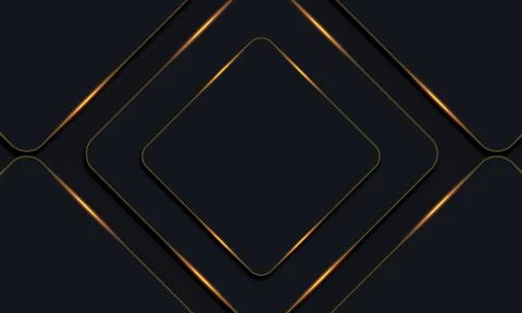 Dark rounded rectangles with golden lines background. Stock Illustration