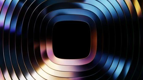 Dark rounded square glass background with gradient reflection Illustrazione stock