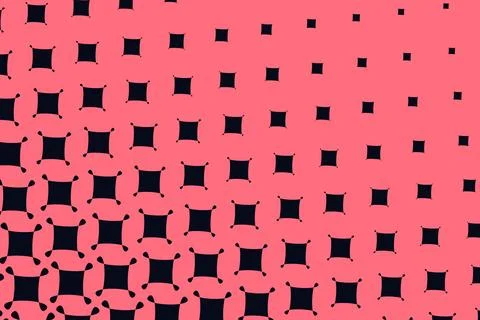 Dark rounded squares expand across a vivid pink field in a dramatic diagona.. 스톡 일러스트
