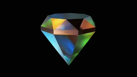 A dark ruby diamond with colored inclusions rotates on a black background. Stock Footage 237938892