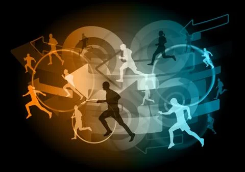 Dark runners Illustrazione stock