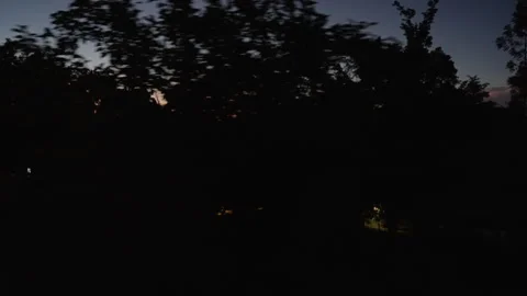 Dark Rural Sunset Silhouette Over Countryside Farm Stock-Footage 336337593