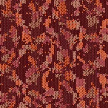 Dark rust tweed knit stitch effect vector texture. Masculine dark marl seamless Stock Illustration