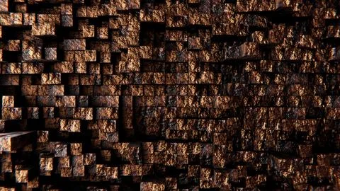 Dark rusty aged weathered metal rectangular poles pattern Illustrazione stock