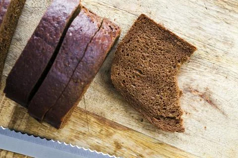 Dark rye bread sliced Stock Photos