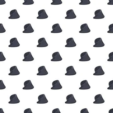Dark sailor hat pattern repeating on white background イラスト素材