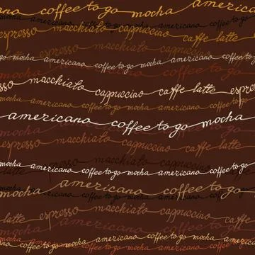 Dark samless coffee patten Stock Illustration