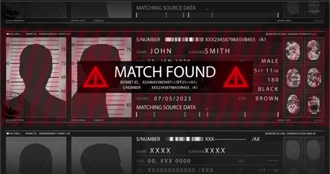 Dark scanning interface with map and charts Stock-Footage 194261720