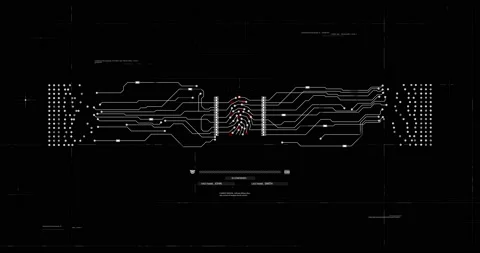 Dark scanning interface with map and charts Stock Footage 194262266