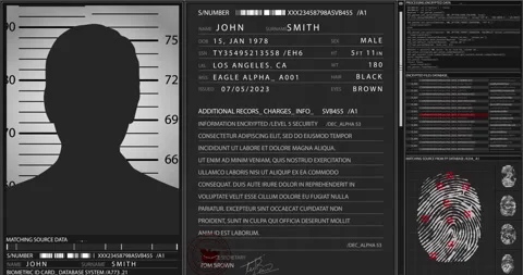 Dark scanning interface with map and charts Stock Footage 194262650