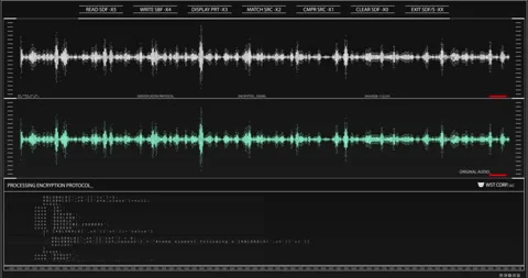 Dark scanning interface with map and charts Stock Footage 194264425