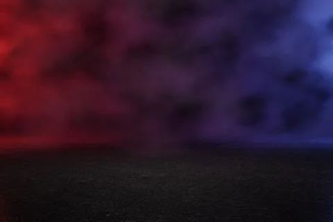 Dark scene with smoke background. 3D rendering. Stock Illustration