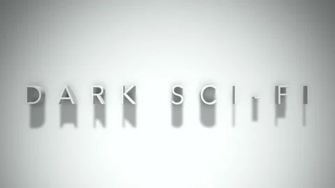 Dark Sci-fi 3D title animation with shadows on a white background Stock-Footage 296665858