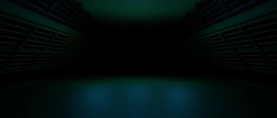Dark Sci-Fi Corridor Futuristic Tunnel Background Stock-Illustration