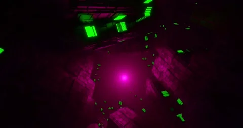 Dark Sci-Fi Tunnel Stock Footage 264576792