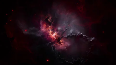 Dark Science Fiction Deep Space Nebula with White Dwarf Supernova Star Stock Footage 260348994