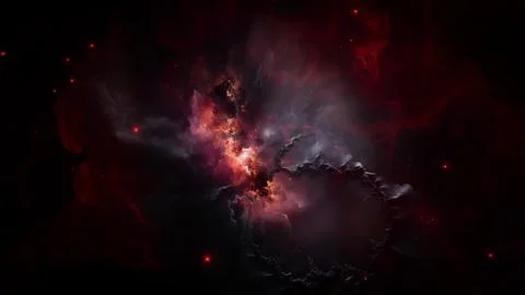Dark Science Fiction Deep Space Nebula with White Dwarf Supernova Star Illustrazione stock