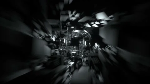 Dark scifi tunnel falling loop Vidéo 138225031