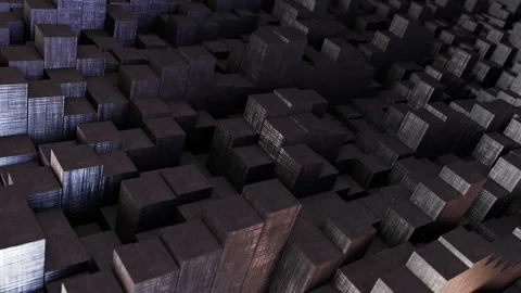 Dark scratched metal rectangular poles pattern rendered in UHD Video stock 265926918