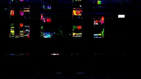 Dark screen of the computer or other device doesn't work and having a glitch Stock Footage 106063605