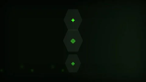 Dark screen with glowing green text Stock Footage 340858550