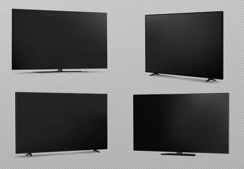Dark screen tv mockup set Illustrazione stock