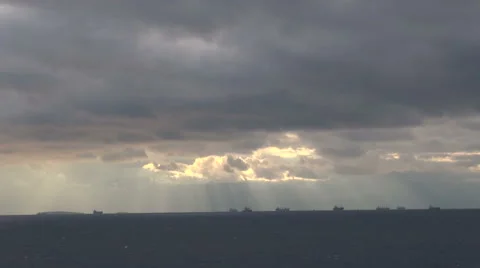 Dark Sea and Cloudy Sky 2 Stock Footage 55433557