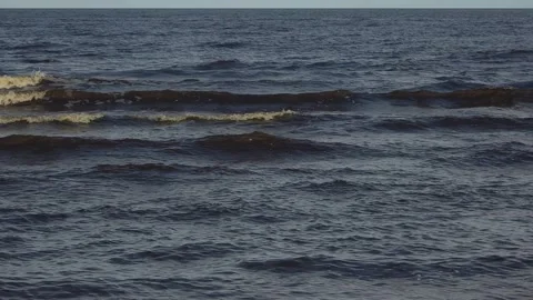 Dark Sea Waves Close View Stock Footage 336446738