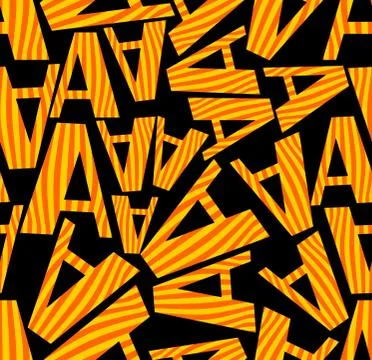 Dark seamless background with distinctive orange letters Stock Illustration