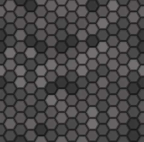 Dark Seamless Hexagons Tile Pattern. Flat Style Vector Illustrazione stock