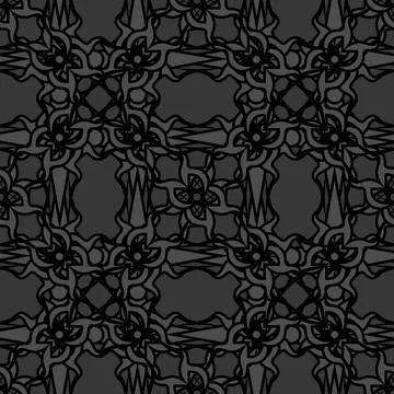 Dark seamless pattern with ethnic motif Stock Illustration