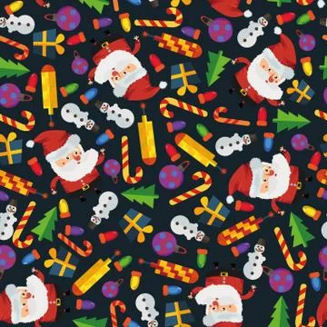 Dark seamless pattern new year Stock Illustration