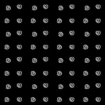 Dark Seamless pattern texture of simple vector white elements spirals helixes Illustrazione stock