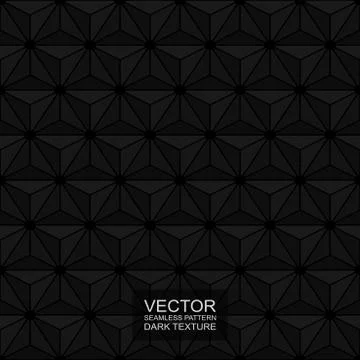Dark seamless polygonal 3d texture - black triangular pattern. Creative stylish Illustrazione stock
