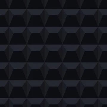 Dark seamless tile geometric texture. Black 3d pattern Illustrazione stock