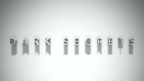 Dark secrets 3D title animation with shadows on a white background Stock Footage 297816704