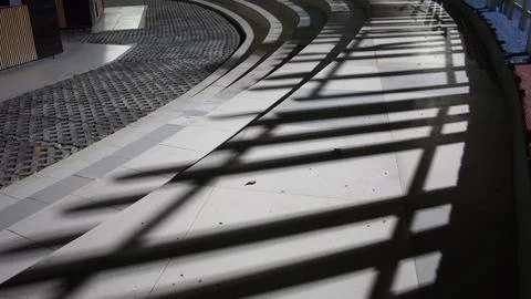 Dark shadows on curved steps Stock Photos