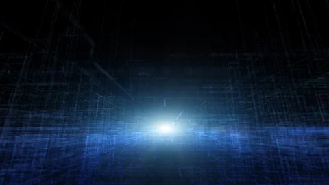 Dark shining cyberspace network lines looping background Video stock 332815592