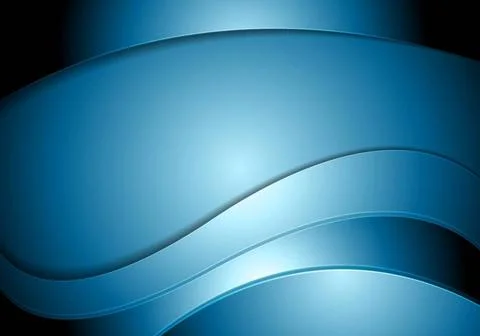 Dark shiny blue abstract waves design Dark shiny blue abstract waves desig... Stock Photos